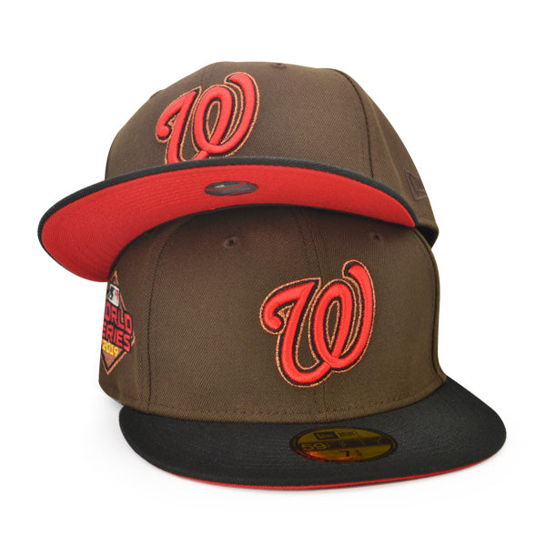 Washington Nationals 2019 WORLD SERIES Exclusive New Era 59Fifty Fitted Hat - Walnut/Black