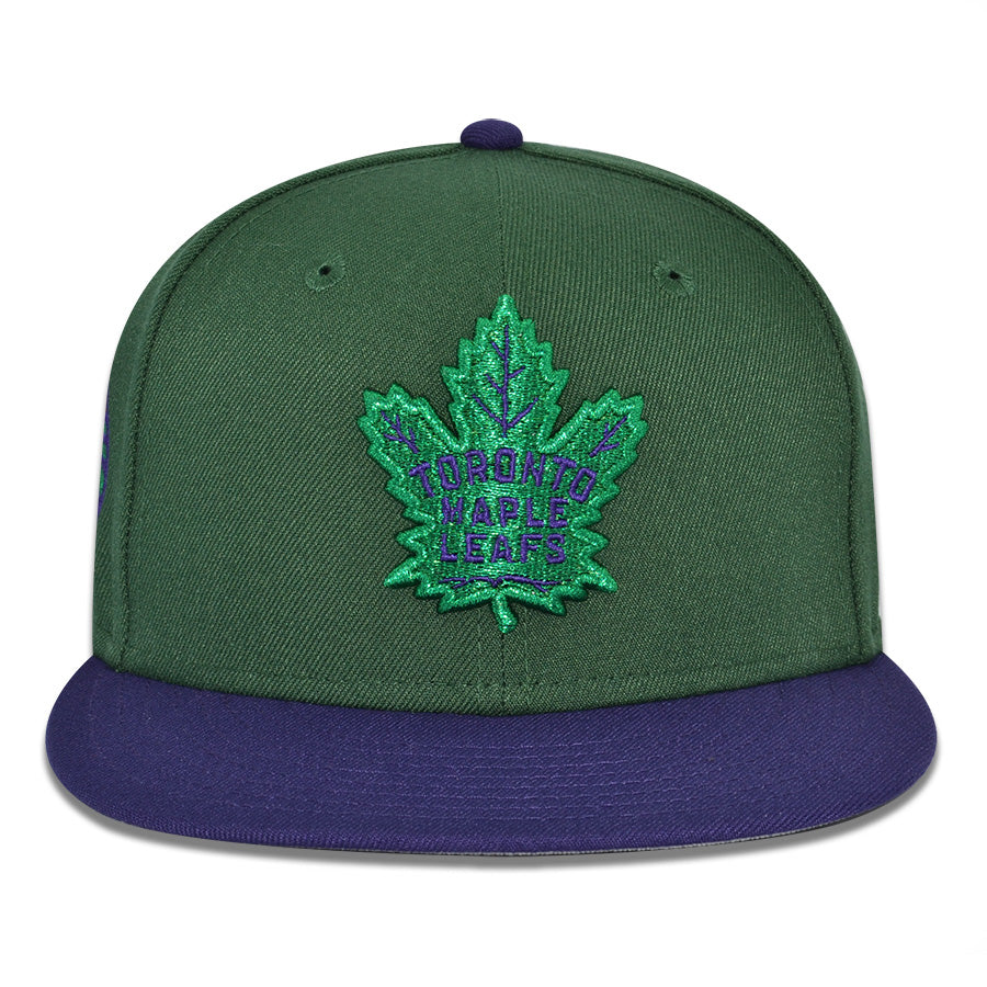 Toronto Maple Leafs "SKUNK HIGH" Exclusive New Era 59Fifty Fitted Hat - Cilantro/Purple