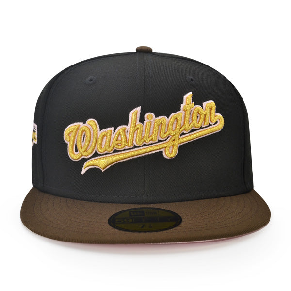 Washington Nationals Script 2019 WORLD SERIES CHAMPIONS Exclusive New Era 59Fifty Fitted Hat - Black/Walnut