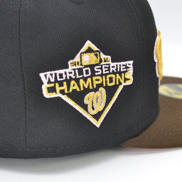 Washington Nationals Script 2019 WORLD SERIES CHAMPIONS Exclusive New Era 59Fifty Fitted Hat - Black/Walnut