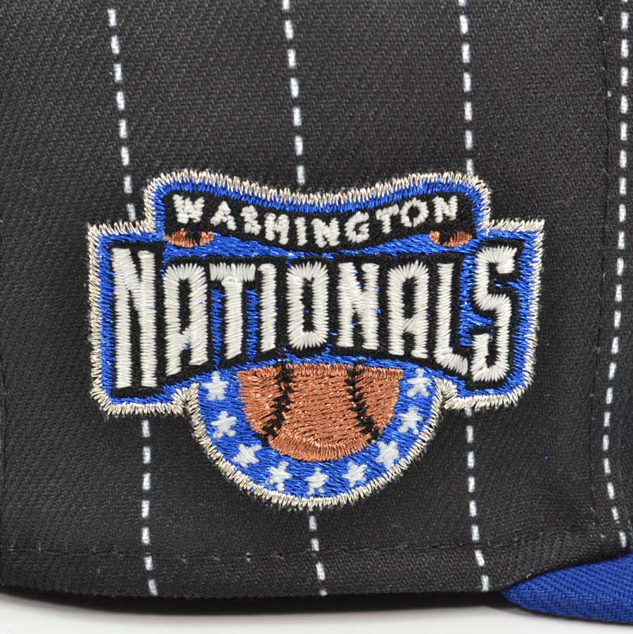Washington Nationals Top Alternate Logo Exclusive Pinstripe New Era 59Fifty Fitted Hat -Black/Royal