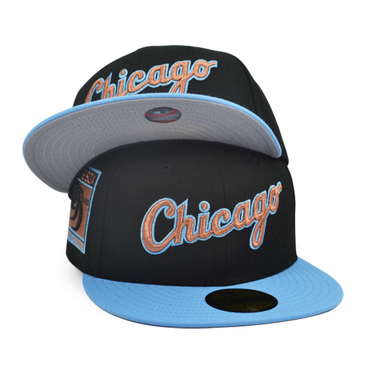 Chicago White Sox 95 YEARS Exclusive New Era 59Fifty Fitted Hat - Black/Sky