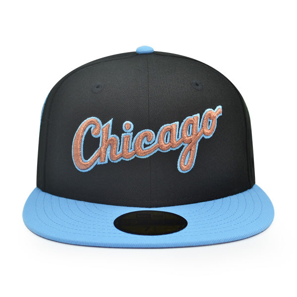 Chicago White Sox 95 YEARS Exclusive New Era 59Fifty Fitted Hat - Black/Sky