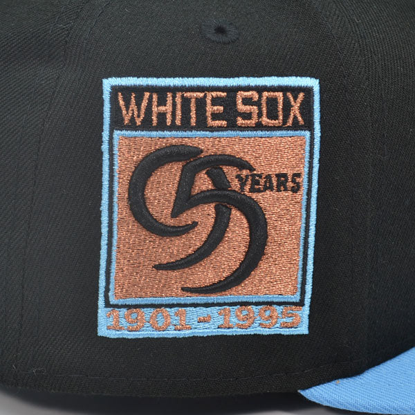Chicago White Sox 95 YEARS Exclusive New Era 59Fifty Fitted Hat - Black/Sky