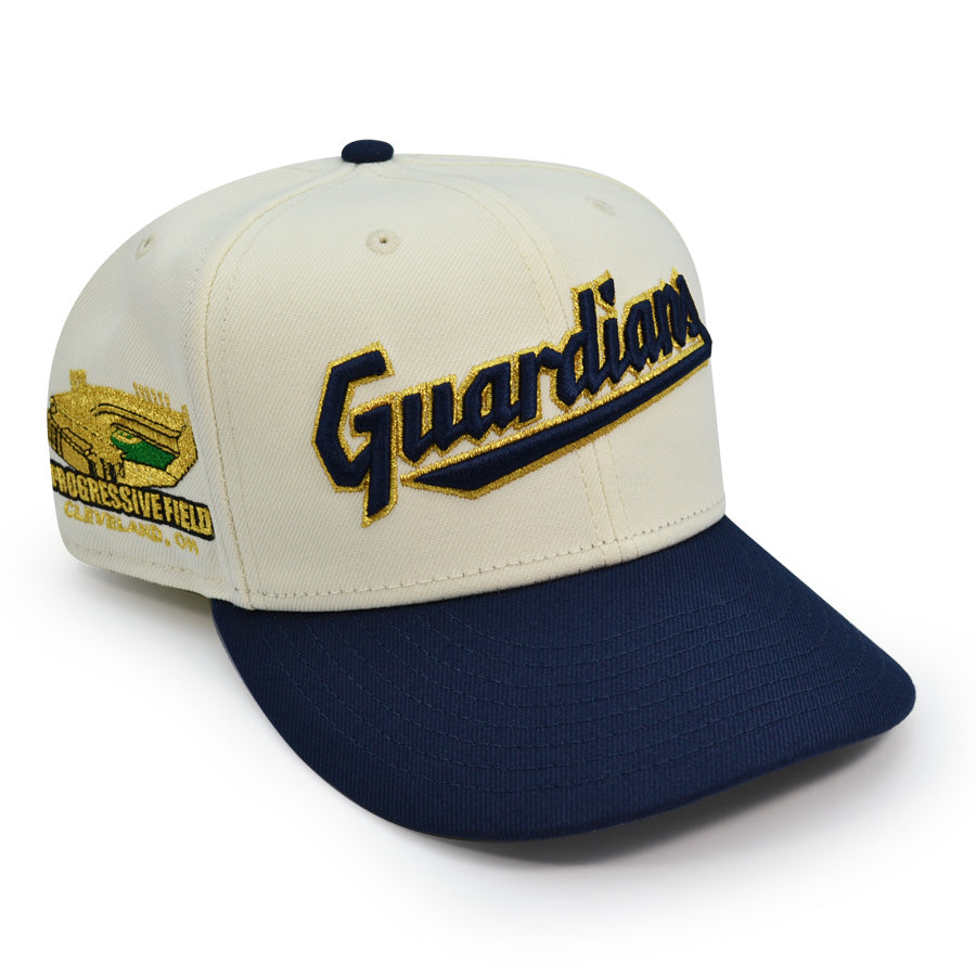 Cleveland Guardians Progressive Field Exclusive New Era 59Fifty Fitted Hat -Chrome/Navy
