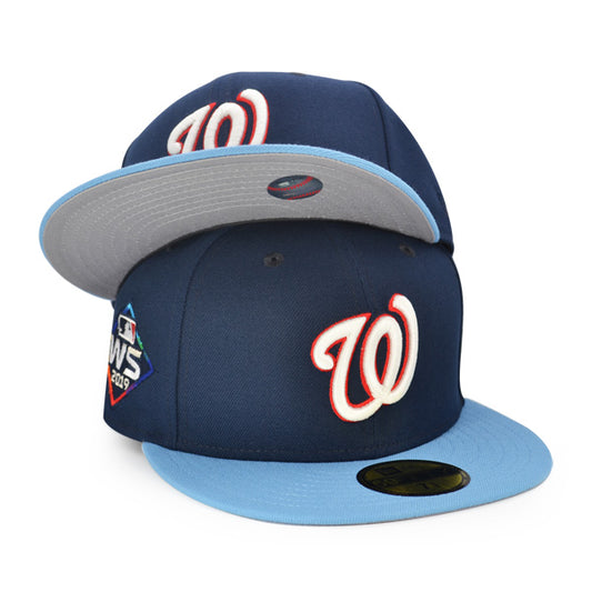 Washington Nationals 2019 WORLD SERIES Exclusive New Era 59Fifty Fitted Hat - Navy/Sky