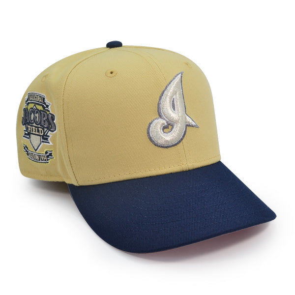 Cleveland Indians JACOBS FIELD Exclusive New Era 59Fifty Fitted Hat - Vegas Gold/Navy