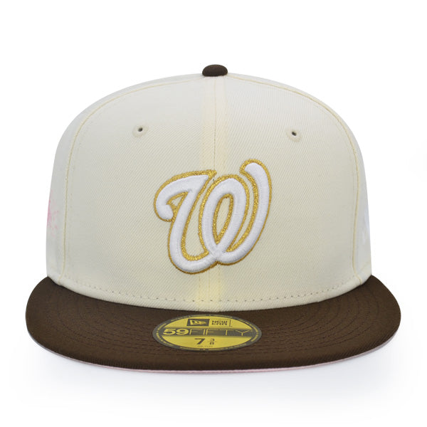 Washington Nationals CHERRY BLOSSOM Exclusive New Era 59Fifty Fitted Hat - Chrome/Walnut