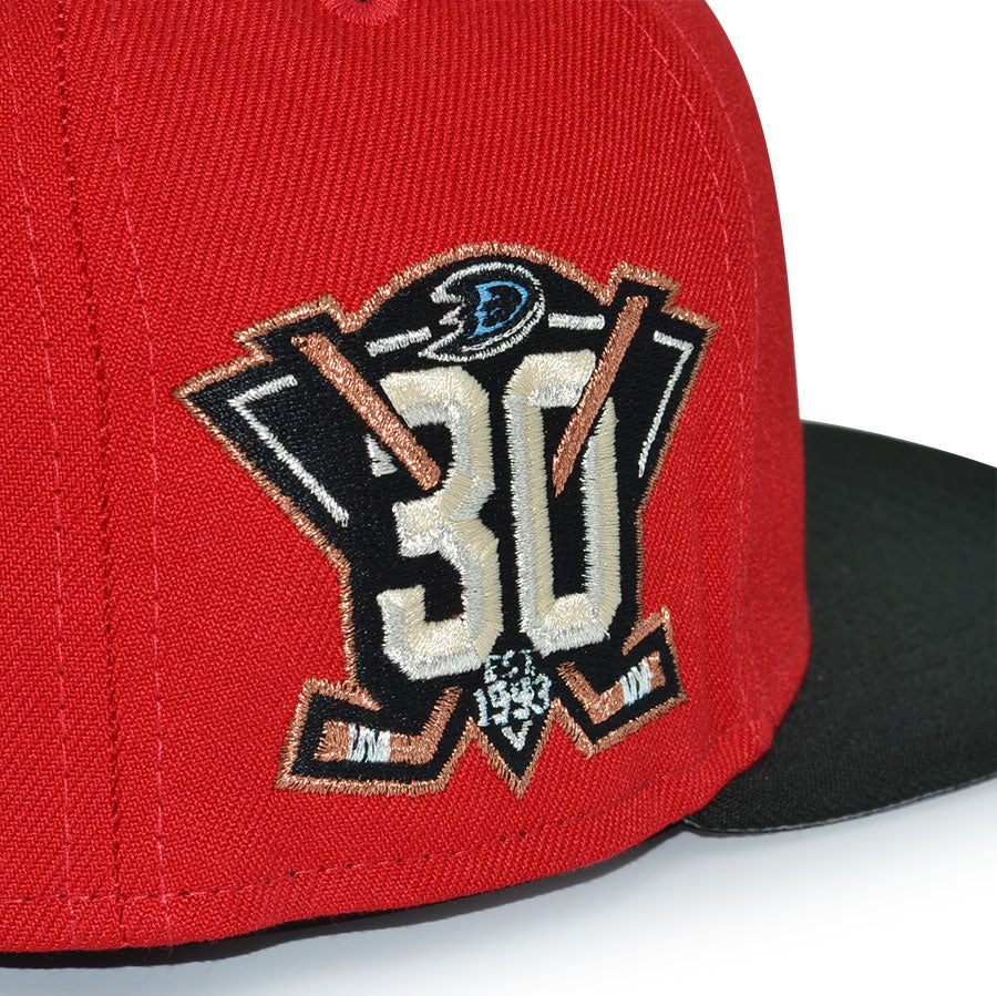 Anaheim Ducks "PAIN 101" Exclusive New Era 59Fifty Fitted Hat - Scarlet/Black