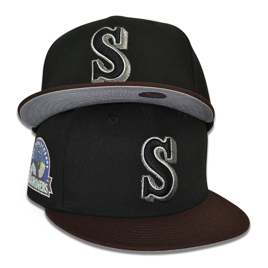 Seattle Mariners "SANSA STARK" Exclusive New Era 59Fifty Fitted Hat - Black/Burntwood