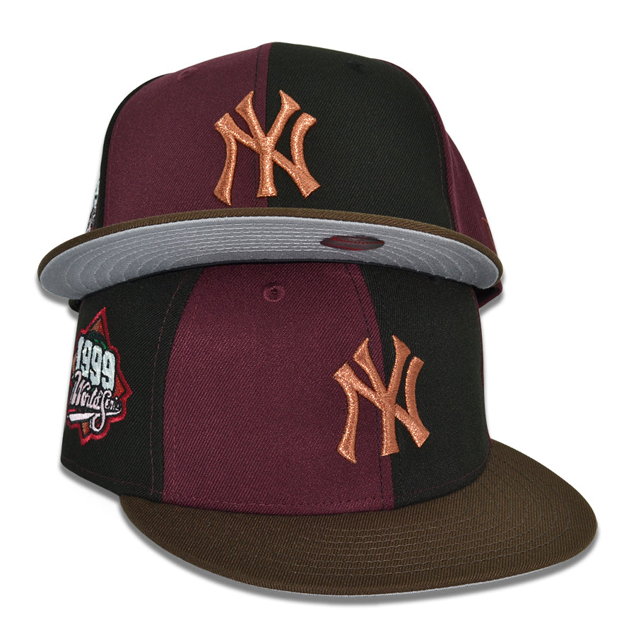 New York Yankees "NEZUKO" Pinwheel Exclusive New Era 59Fifty Fitted Hat - Black/Maroon/Walnut