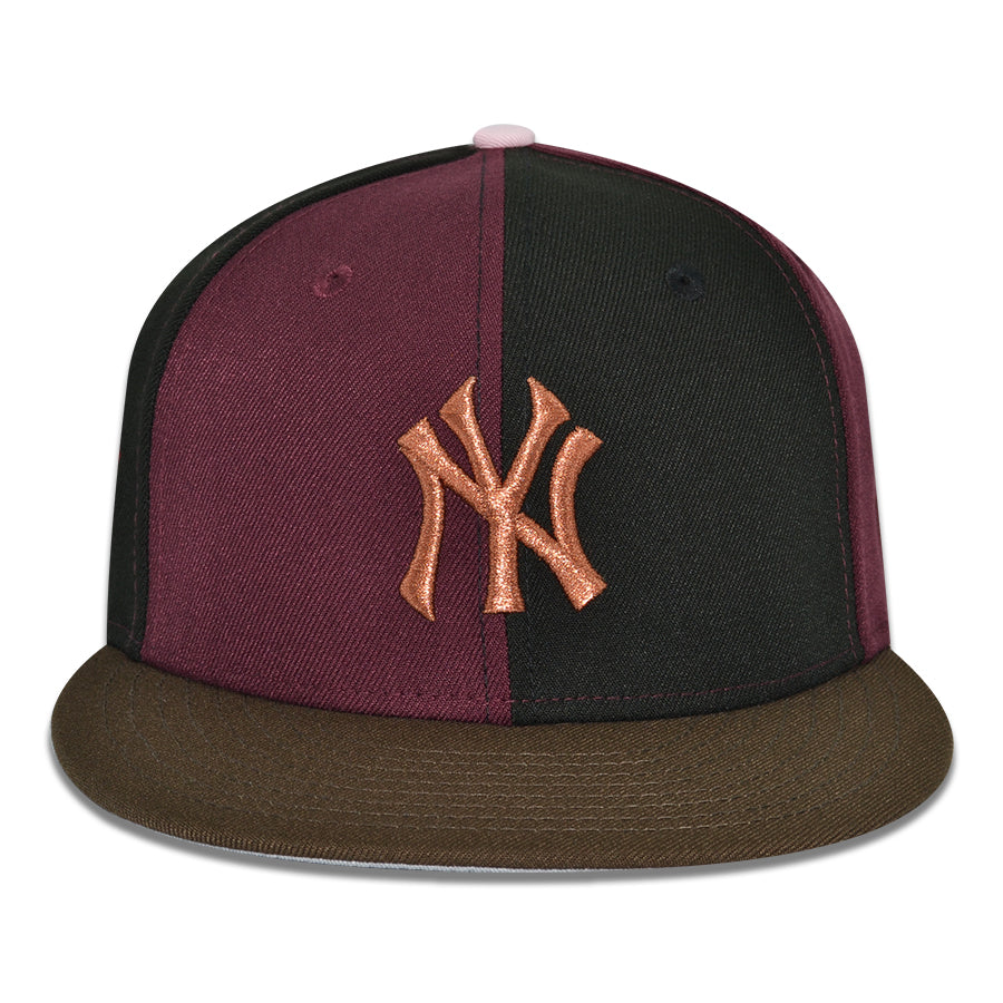 New York Yankees "NEZUKO" Pinwheel Exclusive New Era 59Fifty Fitted Hat - Black/Maroon/Walnut