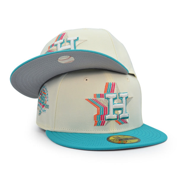 Houston Astros 45th ANNIVERSARY Exclusive New Era 59Fifty Fitted Hat - Chrome/Teal