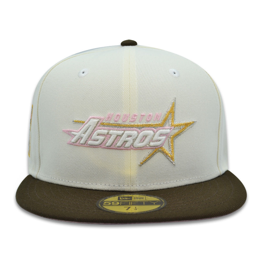 Houston Astros 50TH ANNIVERSARY Exclusive New Era 59Fifty Fitted Hat - Chrome/Walnut