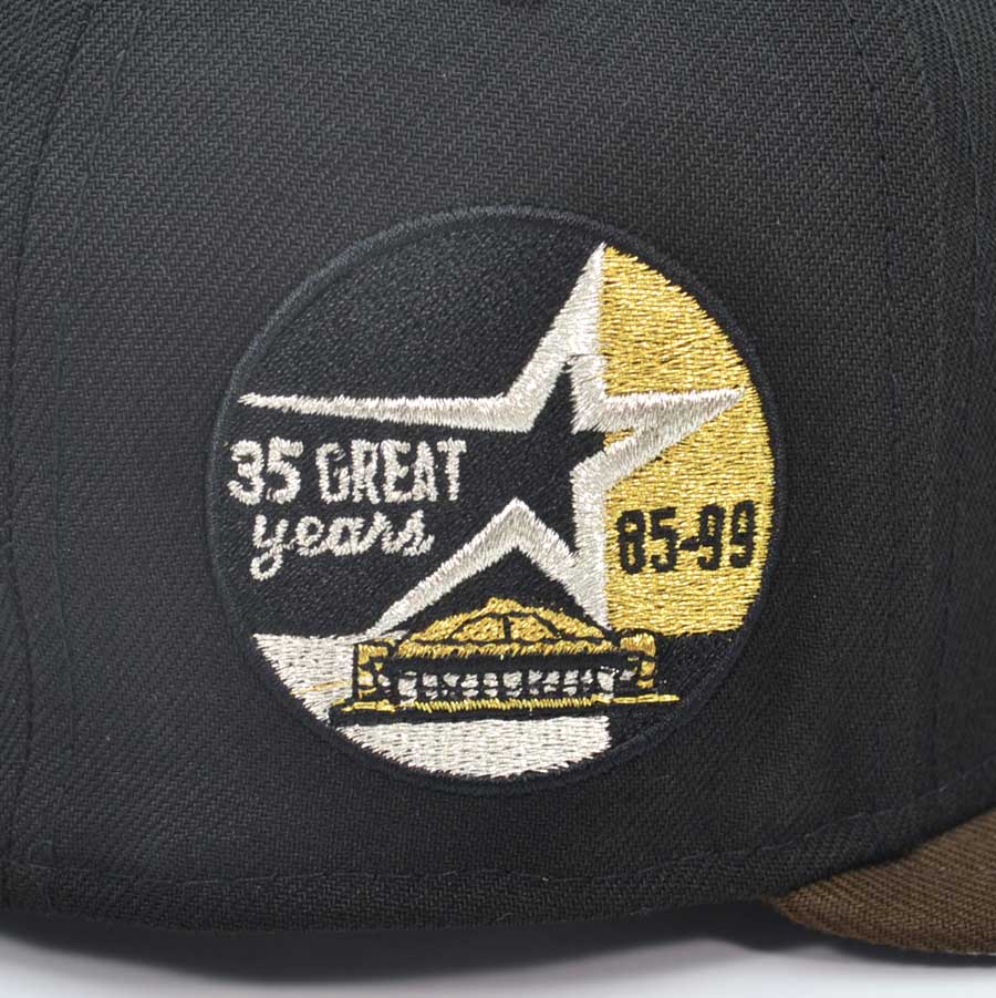 Houston Astros 35 GREAT YEARS Exclusive New Era 59Fifty Fitted Hat - Black/Burntwood