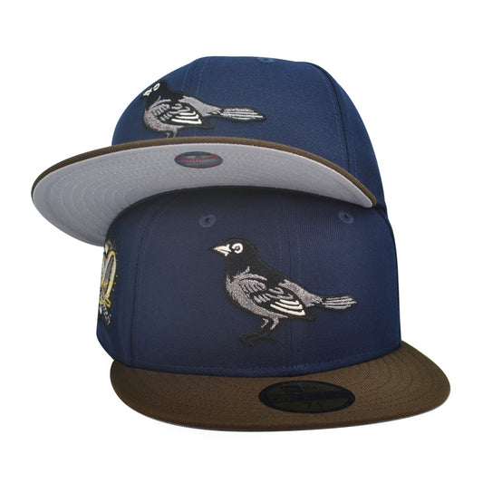 Baltimore Orioles 50th Anniversary Exclusive New Era 59Fifty Fitted Hat - Ocean Side/Walnut