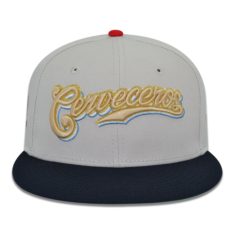 Milwaukee Brewers Cerveceros "TECATE" Exclusive New Era 59Fifty Fitted Hat - Stone/Black