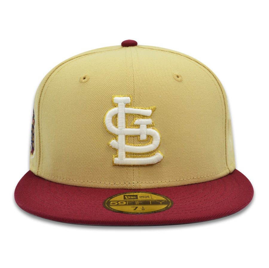 St.Louis Cardinals BUSCH STADIUM Exclusive New Era 59Fifty Fitted Hat - Vegas Gold/Cardinal