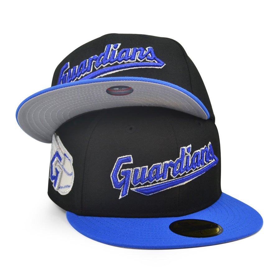 Cleveland Guardians ALTERNATE WINGS Exclusive New Era 59Fifty Fitted Hat - Black/Blue Bead
