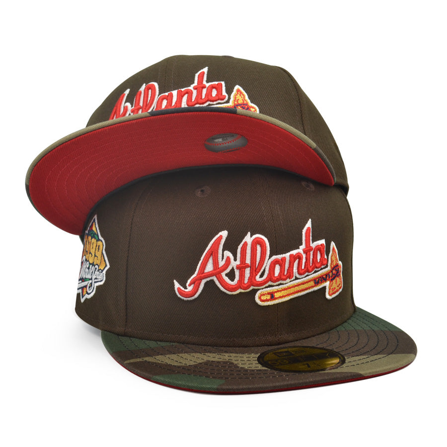 Atlanta Braves 1999 WORLD SERIES Exclusive New Era 59Fifty Fitted Hat - Walnut/Woodland Camo