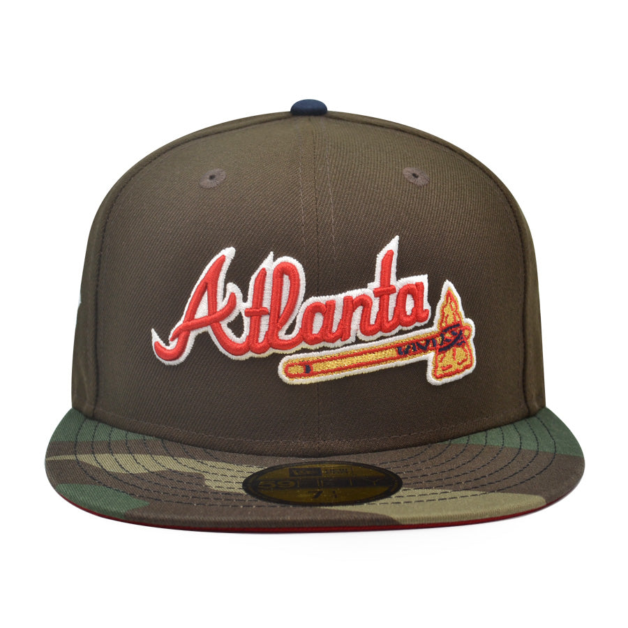 Atlanta Braves 1999 WORLD SERIES Exclusive New Era 59Fifty Fitted Hat - Walnut/Woodland Camo