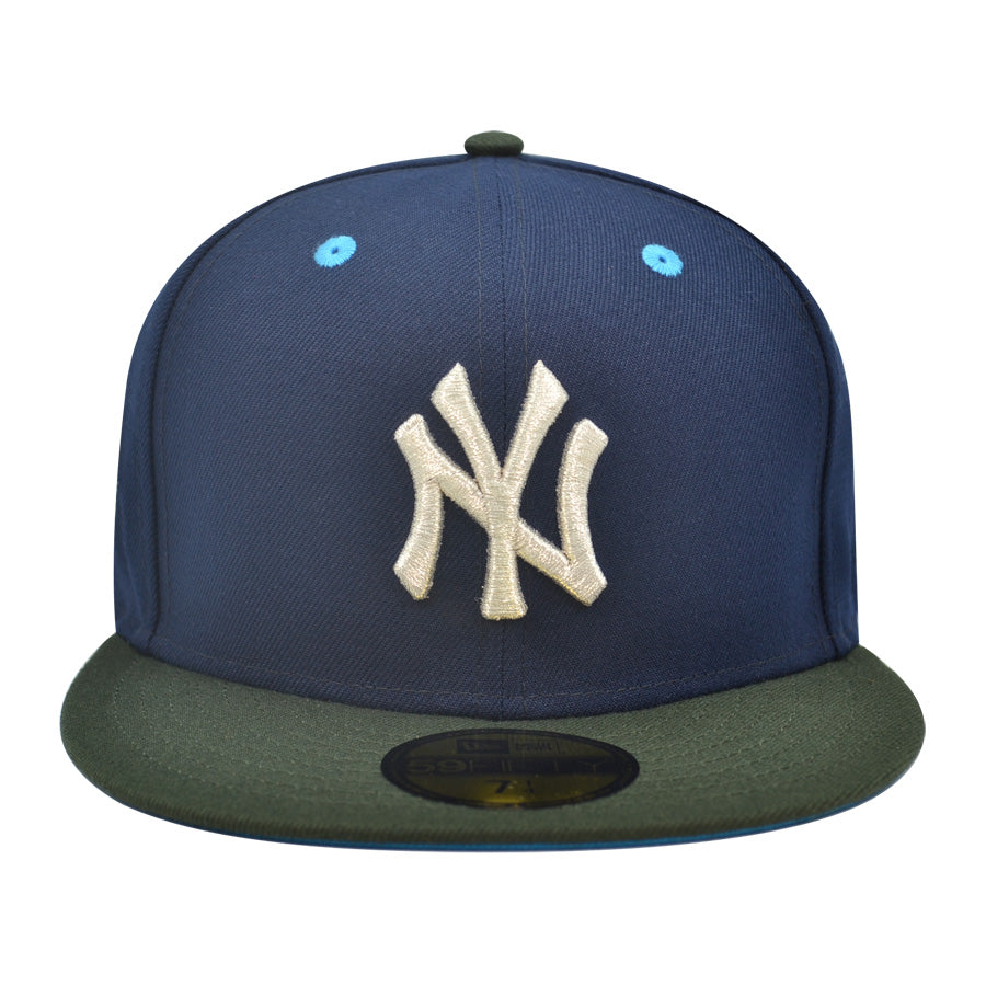 New York Yankees 1999 WORLD SERIES Exclusive New Era 59Fifty Fitted Hat - Ocean Side Navy/Dark Seaweed