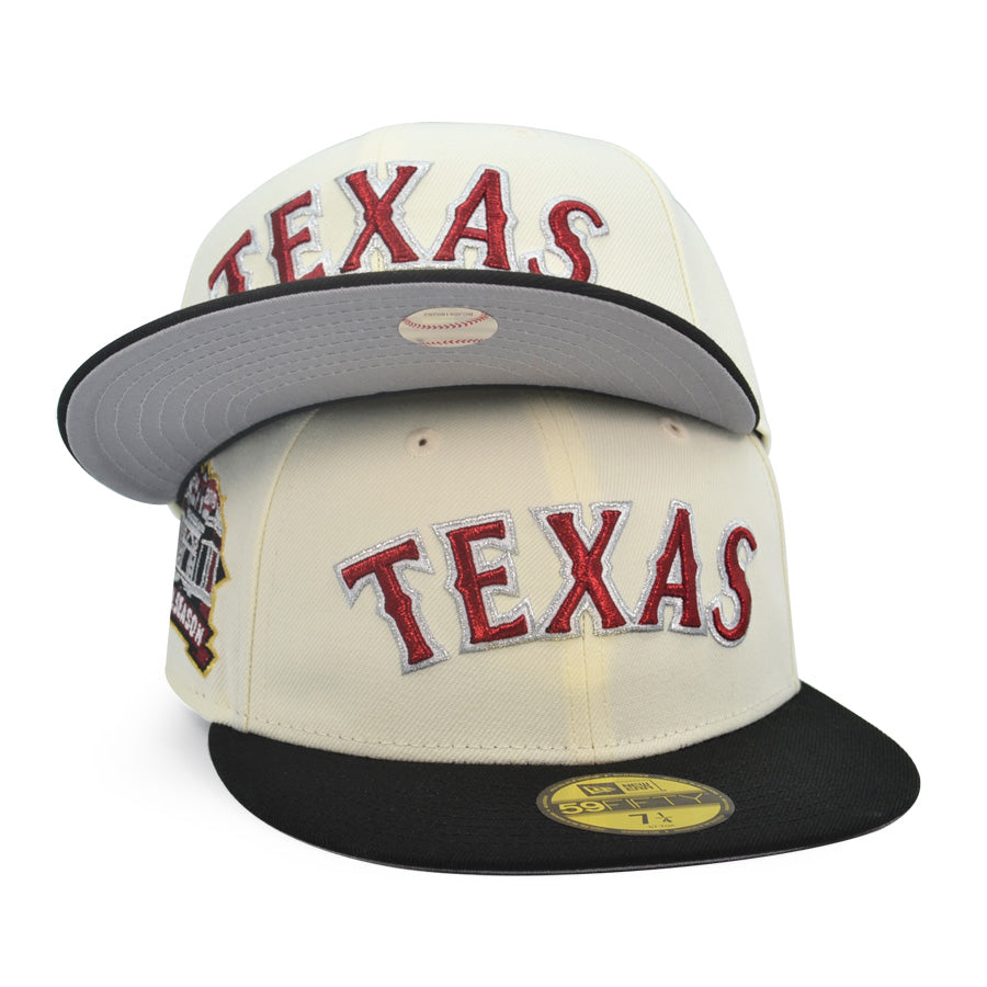 Texas Rangers FINAL SEASON Exclusive New Era 59Fifty Fitted Hat - Chrome/Black