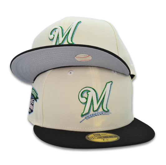 Milwaukee Brewers 2001 HOME OF THE HEROES Exclusive New Era 59Fifty Fitted Hat - Chorme/Black