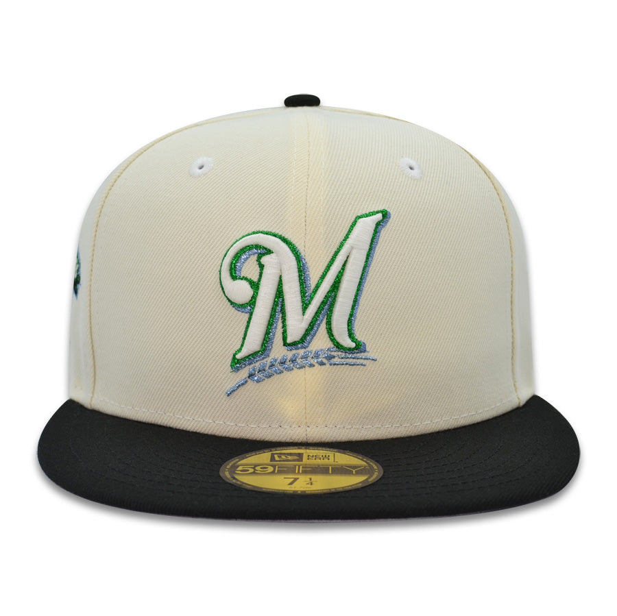 Milwaukee Brewers 2001 HOME OF THE HEROES Exclusive New Era 59Fifty Fitted Hat - Chorme/Black