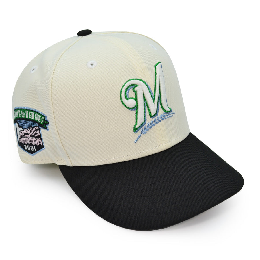 Milwaukee Brewers 2001 HOME OF THE HEROES Exclusive New Era 59Fifty Fitted Hat - Chorme/Black