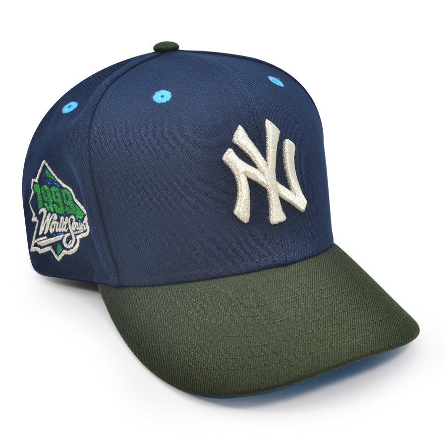 New York Yankees 1999 WORLD SERIES Exclusive New Era 59Fifty Fitted Hat - Ocean Side Navy/Dark Seaweed