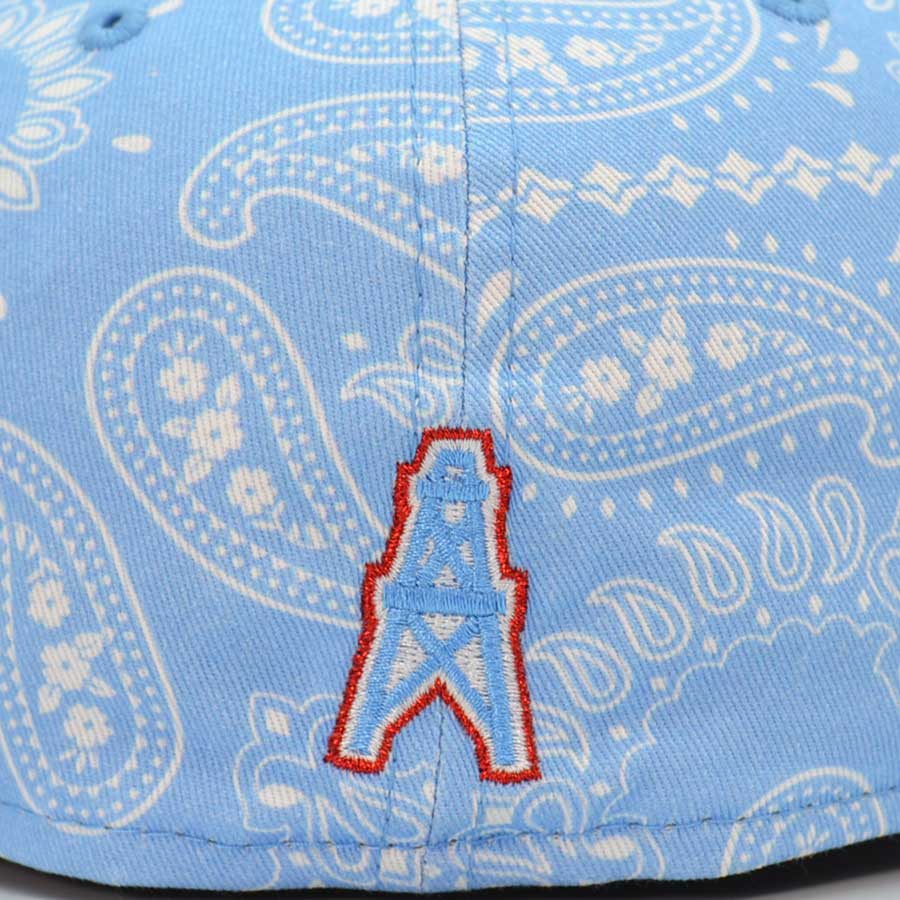 Houston Oilers 1960 Established Exclusive New Era 59Fifty Fitted Hat - Sky Paisley/Black