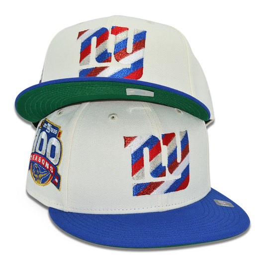 New York Giants "ALL AMERICAN" Exclusive New Era 59Fifty Fitted Hat - Chrome/Calming Blue