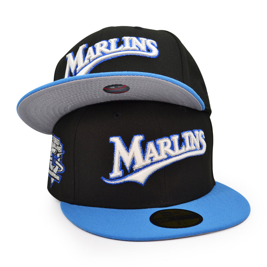 Florida Marlins 10TH ANNIVERSARY Exclusive New Era 59Fifty Fitted Hat - Black/RS Blue