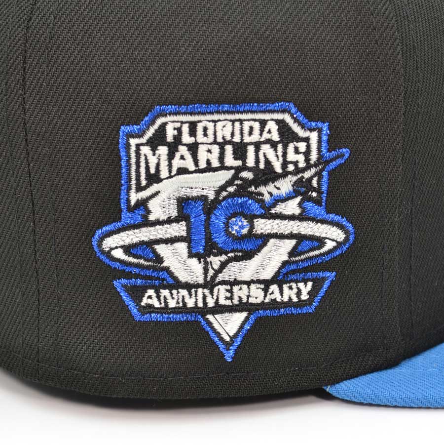 Florida Marlins 10TH ANNIVERSARY Exclusive New Era 59Fifty Fitted Hat - Black/RS Blue