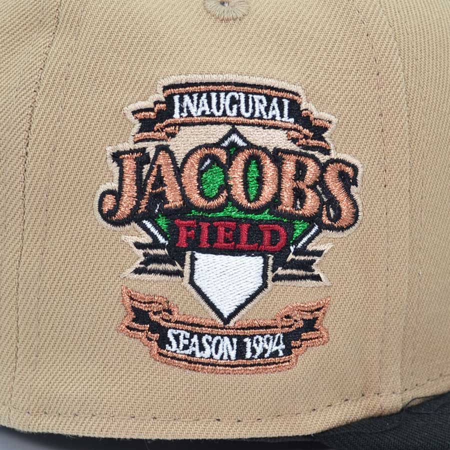 Cleveland Indians JACOBS FIELD Exclusive New Era 59Fifty Fitted Hat - Camel/Black