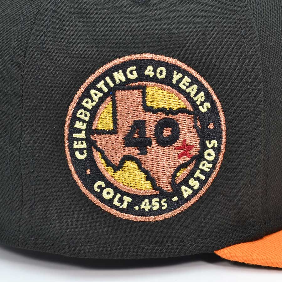 Houston Colt 45's 40th ANNIVERSARY Exclusive New Era 59Fifty Fitted Hat - Black/Orange Pop