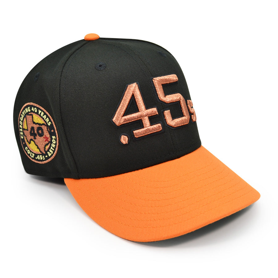 Houston Colt 45's 40th ANNIVERSARY Exclusive New Era 59Fifty Fitted Hat - Black/Orange Pop