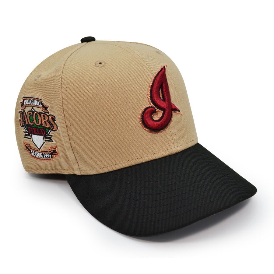 Cleveland Indians JACOBS FIELD Exclusive New Era 59Fifty Fitted Hat - Camel/Black