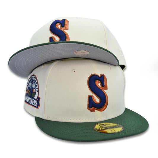 Seattle Mariners 30th ANNIVERSARY Exclusive New Era 59Fifty Fitted Hat - Chrome/Pine