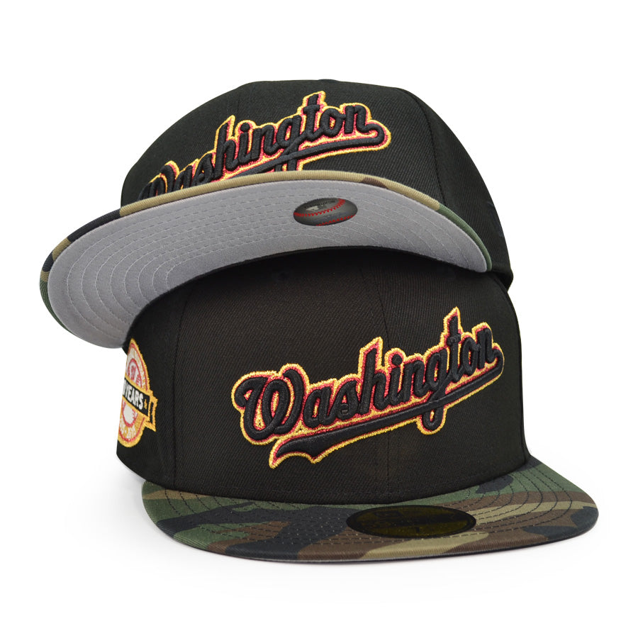 Washington Nationals 10 YEARS ANNIVERSARY Exclusive New Era 59Fifty Fitted Hat - Black/Woodland Camo