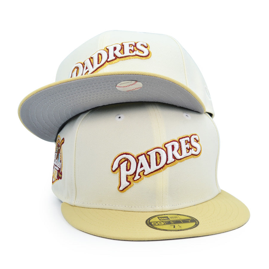 San Diego Padres 40th ANNIVERSARY New Era 59Fifty Fitted Hat - Chrome/Vegas Gold