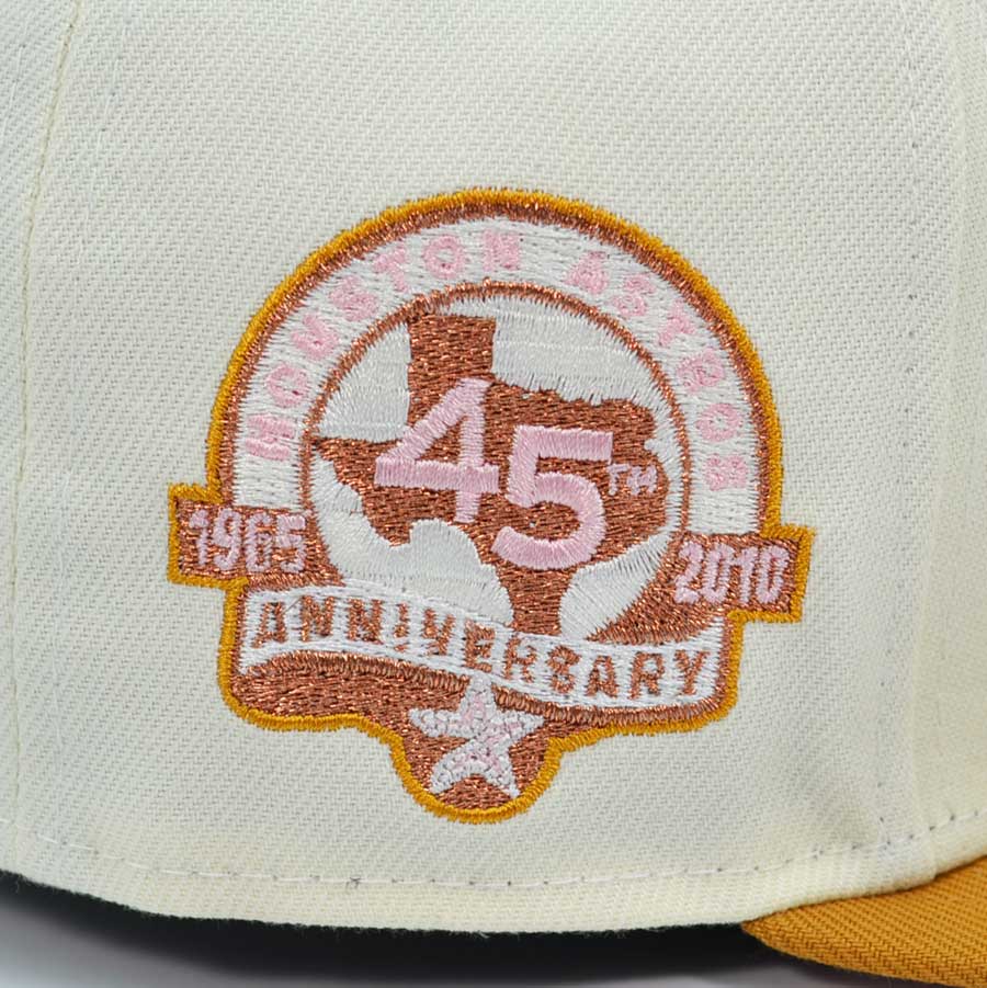 Houston Astros 45th ANNIVERSARY Exclusive New Era 59Fifty Fitted Hat - Chrome/Wheat