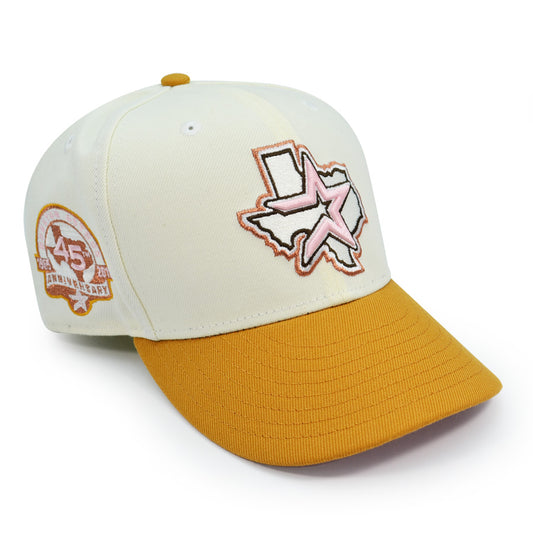 Houston Astros 45th ANNIVERSARY Exclusive New Era 59Fifty Fitted Hat - Chrome/Wheat