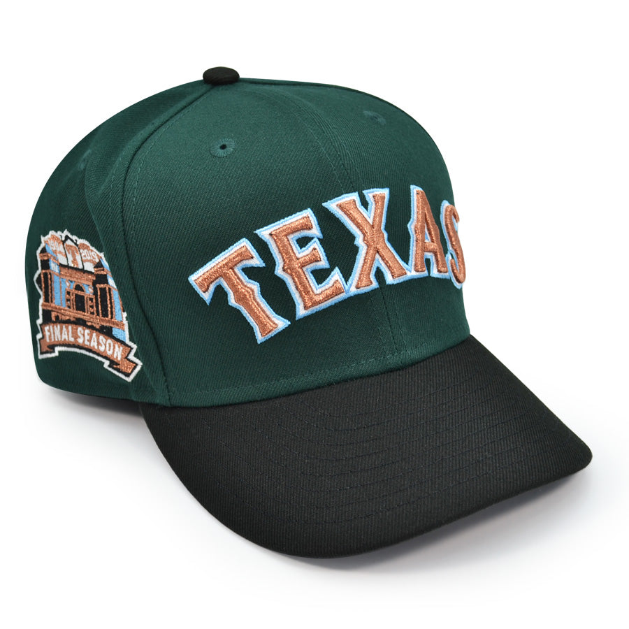 Texas Rangers FINAL SEASON Exclusive New Era 59Fifty Fitted Hat - Dark Green/Black