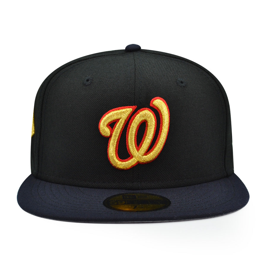 Washington Nationals NEW 2019 WORLD CHAMPIONS Anniversary Exclusive New Era 59Fifty Fitted Hat - Black/Navy