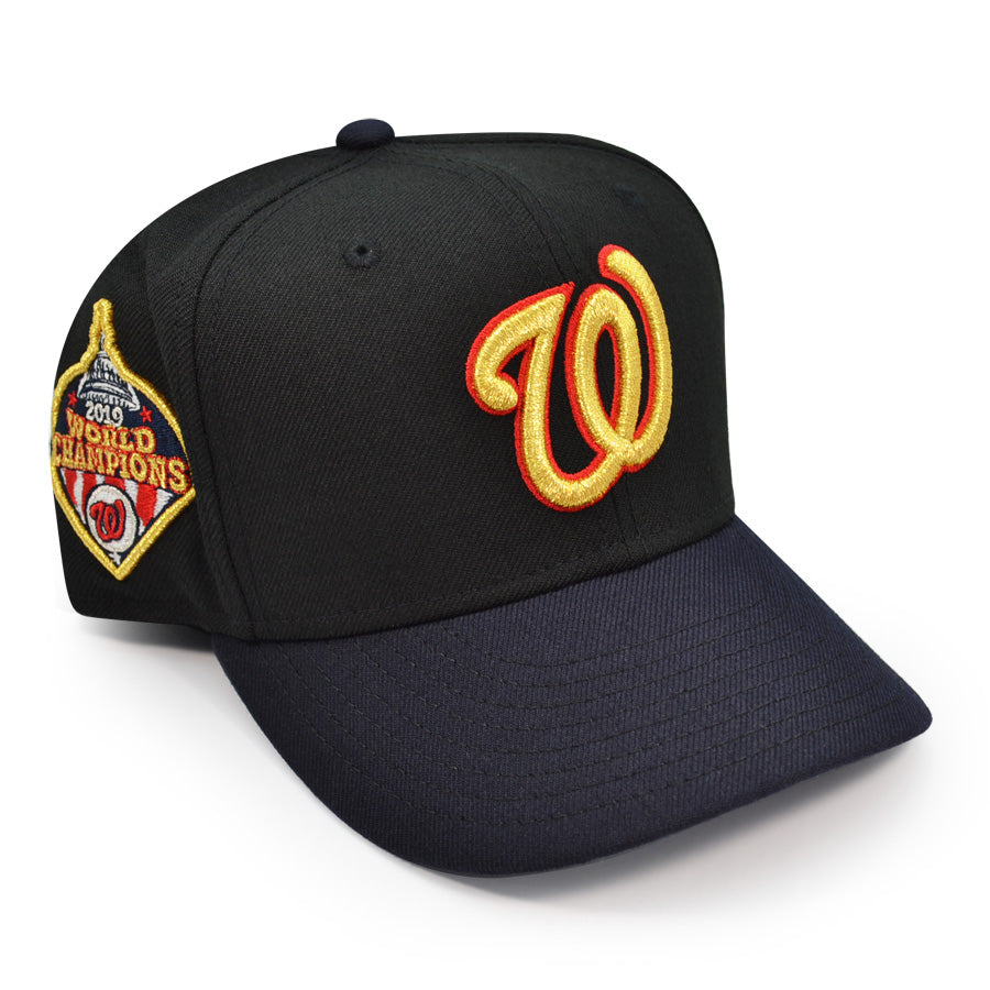 Washington Nationals NEW 2019 WORLD CHAMPIONS Anniversary Exclusive New Era 59Fifty Fitted Hat - Black/Navy