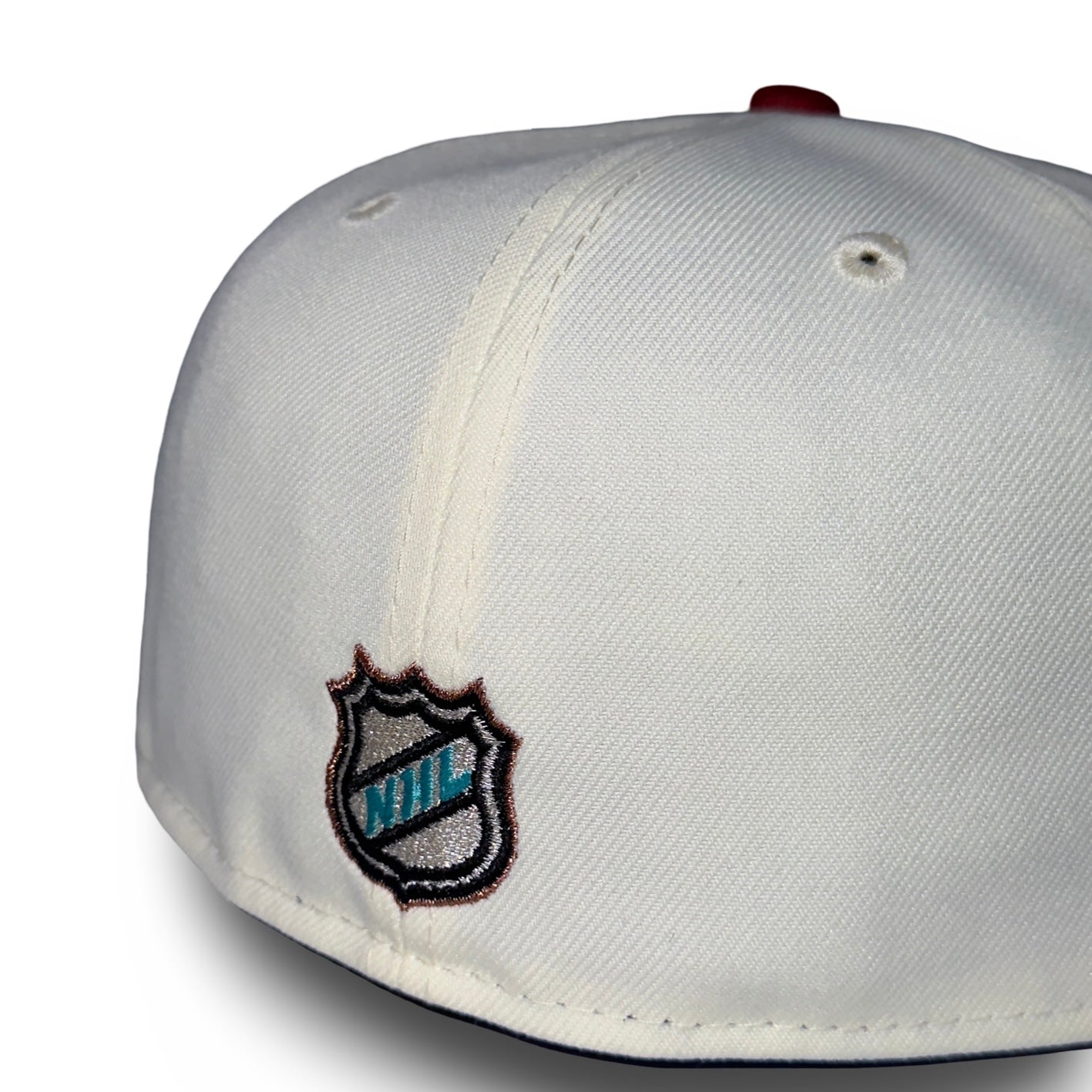 San Jose Sharks "BEWARE" Exclusive New Era 59Fifty Fitted Hat - Chrome/Teal/Icy UV