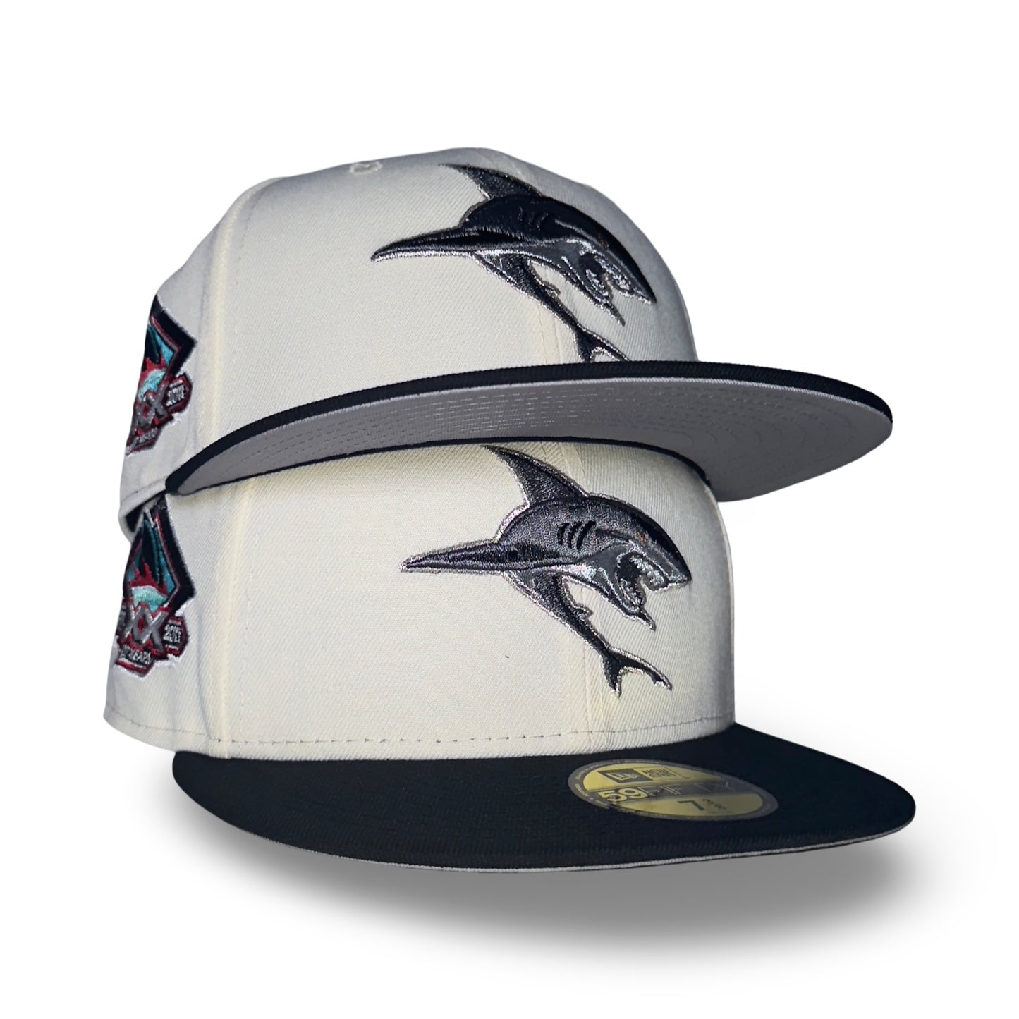 San Jose Sharks "SHARK BAIT" Exclusive New Era 59Fifty Fitted Hat - Chrome/Black