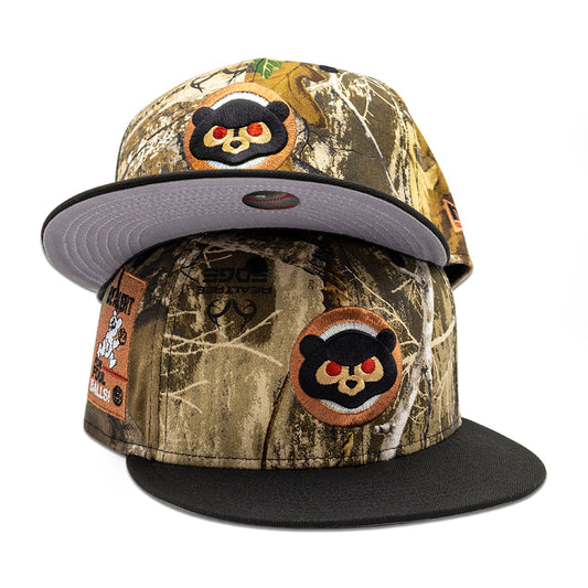 Chicago Cubs "BEAR IN THE WOODS" Exclusive New Era 59Fifty Fitted Hat - Real Tree/Black